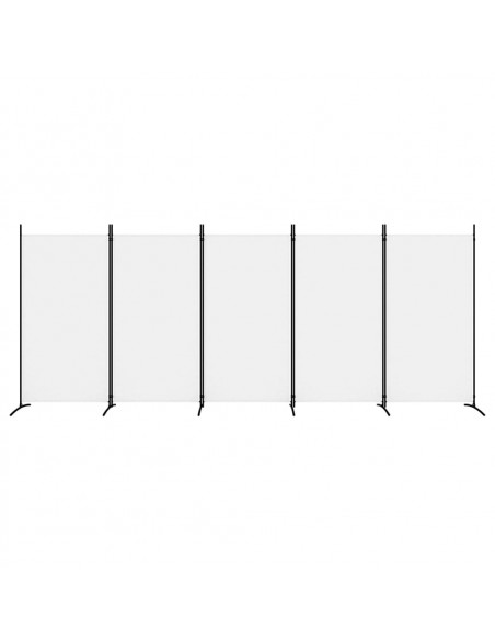 Divisorio a 5 Pannelli Bianco 433x180 cm Tessuto