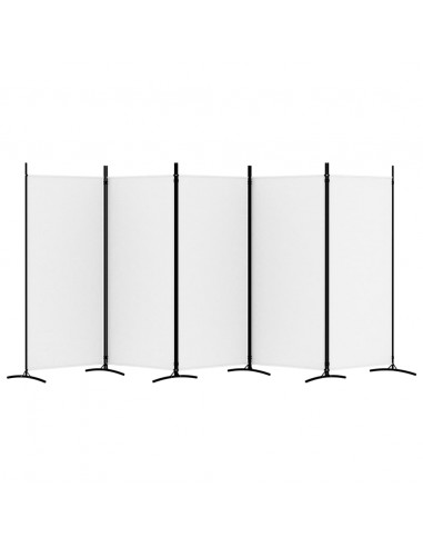 Divisorio a 5 Pannelli Bianco 433x180 cm Tessuto