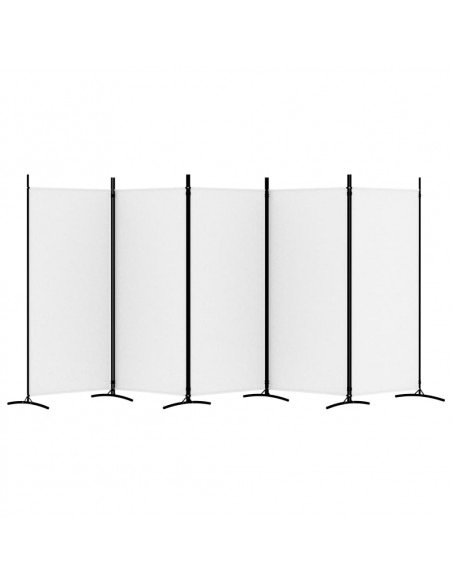 Divisorio a 5 Pannelli Bianco 433x180 cm Tessuto
