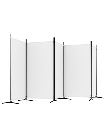Divisorio a 5 Pannelli Bianco 433x180 cm Tessuto