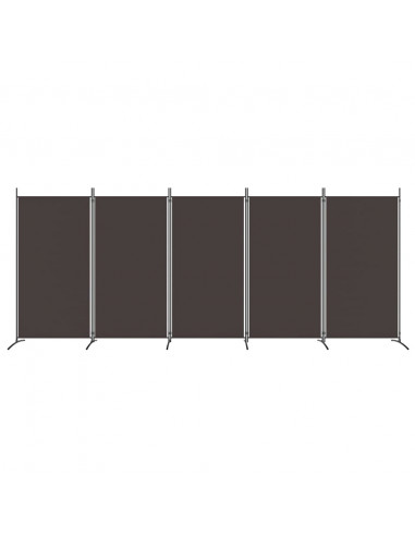Divisorio a 5 Pannelli Marrone 433x180 cm in Tessuto