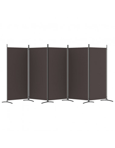 Divisorio a 5 Pannelli Marrone 433x180 cm in Tessuto
