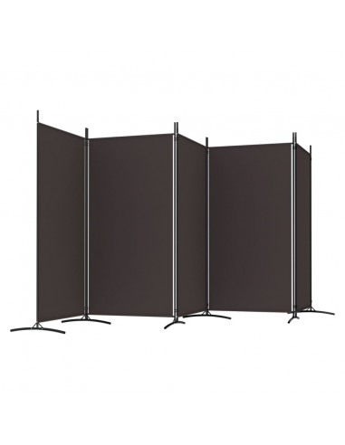Divisorio a 5 Pannelli Marrone 433x180 cm in Tessuto