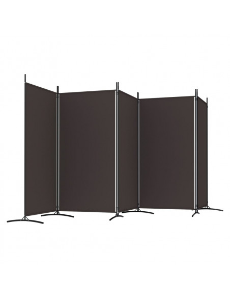 Divisorio a 5 Pannelli Marrone 433x180 cm in Tessuto