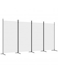 Divisorio a 4 Pannelli Bianco 346x180 cm Tessuto