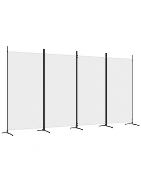 Divisorio a 4 Pannelli Bianco 346x180 cm Tessuto