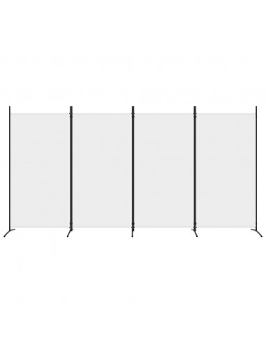 Divisorio a 4 Pannelli Bianco 346x180 cm Tessuto