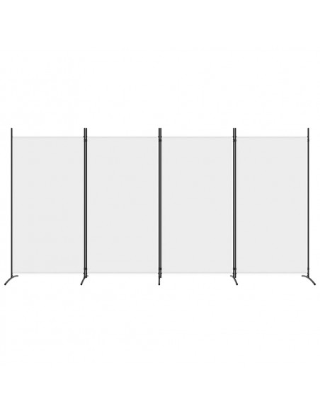 Divisorio a 4 Pannelli Bianco 346x180 cm Tessuto