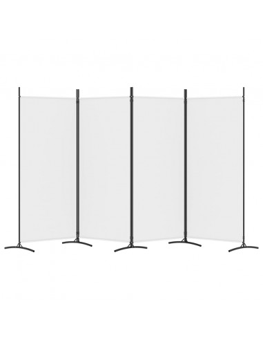 Divisorio a 4 Pannelli Bianco 346x180 cm Tessuto