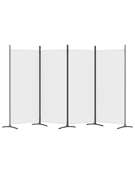 Divisorio a 4 Pannelli Bianco 346x180 cm Tessuto