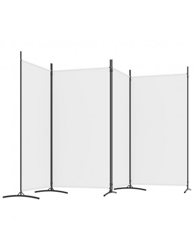 Divisorio a 4 Pannelli Bianco 346x180 cm Tessuto