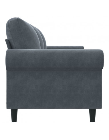 Divano a 3 Posti Grigio Scuro 180 cm in Velluto
