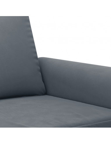 Set di Divani 2 pz con Cuscini Grigio Scuro in Velluto