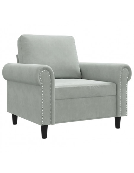 Poltrona Grigio Chiaro 60 cm Velluto