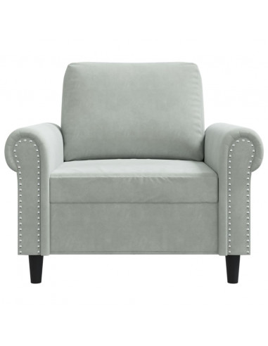 Poltrona Grigio Chiaro 60 cm Velluto