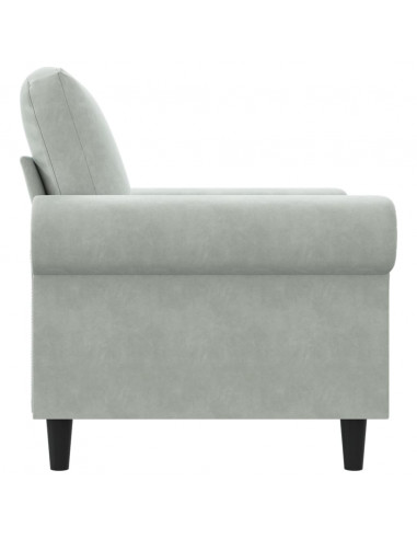 Poltrona Grigio Chiaro 60 cm Velluto