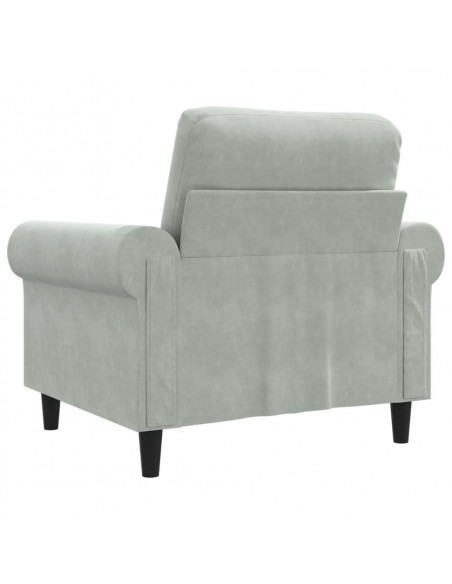 Poltrona Grigio Chiaro 60 cm Velluto