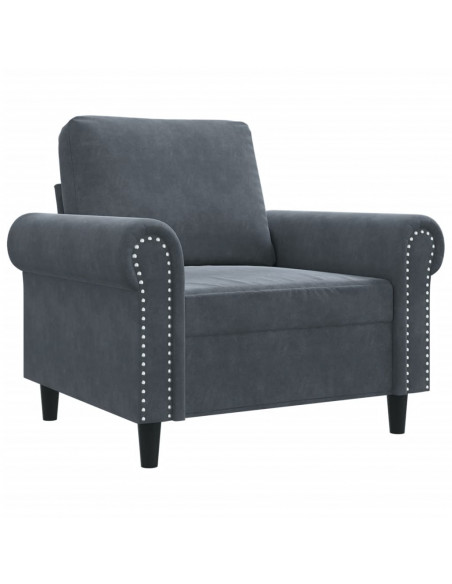 Poltrona Grigio Scuro 60 cm Velluto