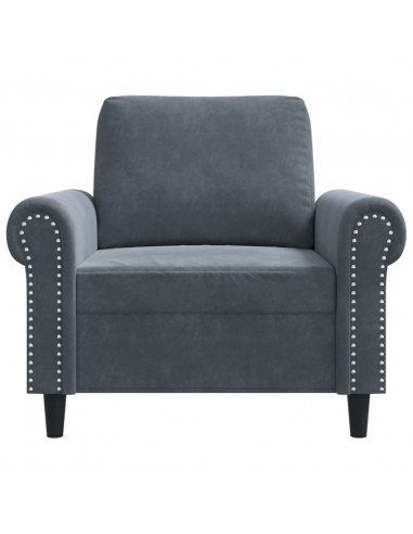 Poltrona Grigio Scuro 60 cm Velluto