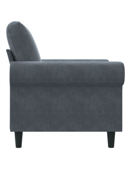 Poltrona Grigio Scuro 60 cm Velluto
