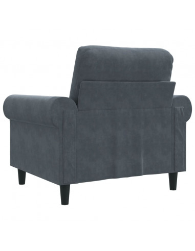 Poltrona Grigio Scuro 60 cm Velluto