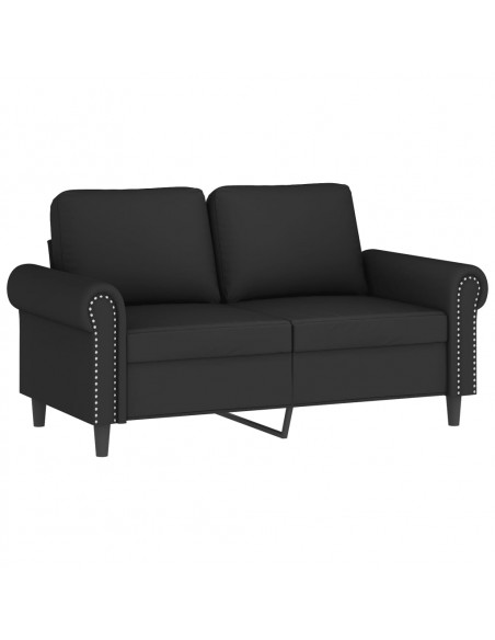 Set di Divani 3 pz con Cuscini Nero in Velluto