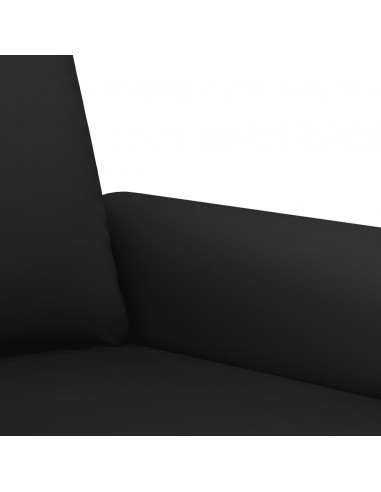 Set di Divani 3 pz con Cuscini Nero in Velluto