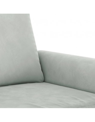 Set di Divani 3 pz con Cuscini Grigio Chiaro in Velluto