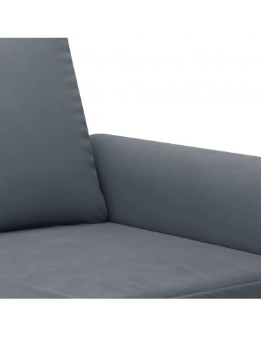 Set di Divani 3 pz con Cuscini Grigio Scuro in Velluto