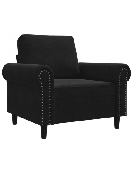 Poltrona Nero 60 cm Velluto
