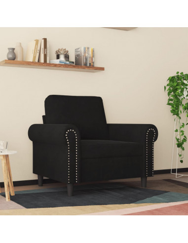 Poltrona Nero 60 cm Velluto