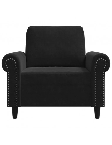 Poltrona Nero 60 cm Velluto