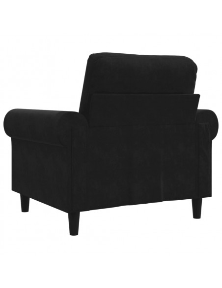 Poltrona Nero 60 cm Velluto