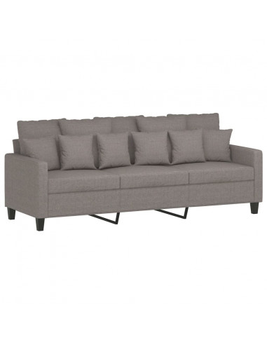 Set di Divani 2 pz con Cuscini Tortora in Tessuto