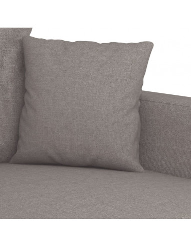 Set di Divani 2 pz con Cuscini Tortora in Tessuto