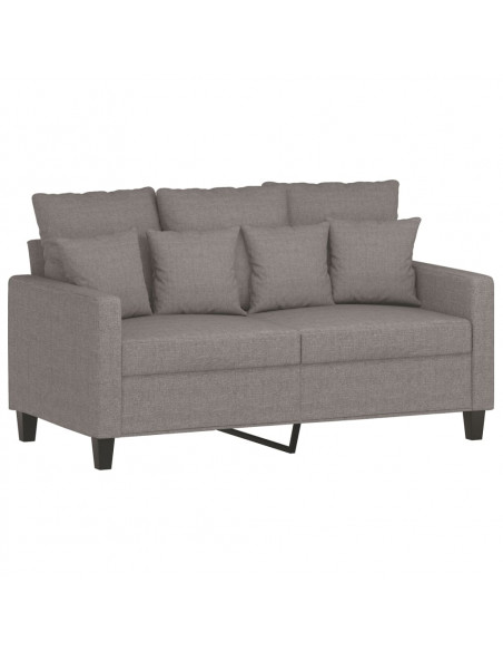 Set di Divani 3 pz con Cuscini Tortora in Tessuto