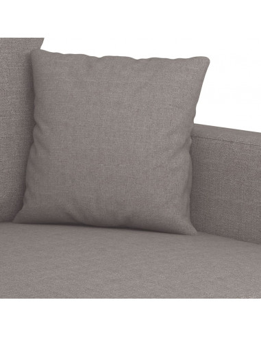 Set di Divani 3 pz con Cuscini Tortora in Tessuto