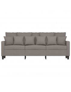 Divano a 3 Posti Tortora 180 cm in Tessuto 2