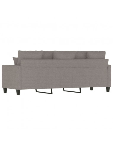 Divano a 3 Posti Tortora 180 cm in Tessuto