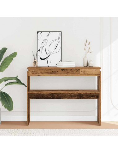 Tavolino Consolle Legno Antico 80x30x102 cm in Truciolato