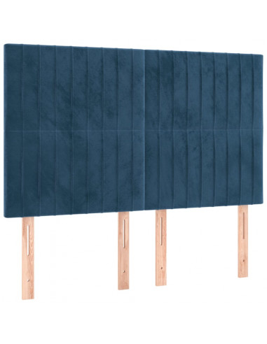 Giroletto con Testiera Blu Scuro 140x190 cm in Velluto