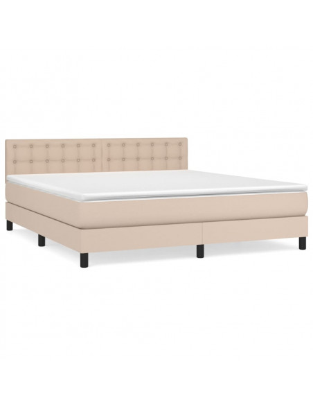 Giroletto a Molle con Materasso Cappuccino 180x200cm Similpelle