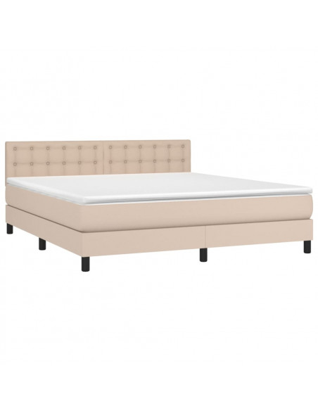 Giroletto a Molle con Materasso Cappuccino 180x200cm Similpelle