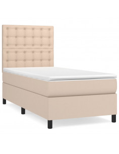 Giroletto a Molle con Materasso Cappuccino 90x200 cm Similpelle