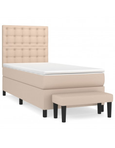 Giroletto a Molle con Materasso Cappuccino 90x200 cm Similpelle