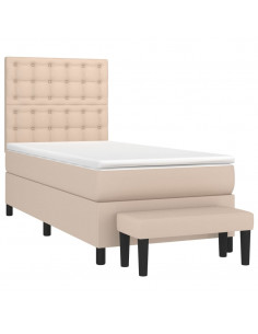 Giroletto a Molle con Materasso Cappuccino 90x200 cm Similpelle 2