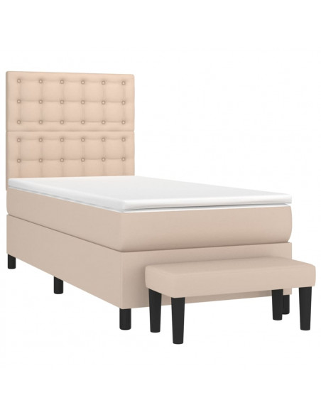 Giroletto a Molle con Materasso Cappuccino 90x200 cm Similpelle