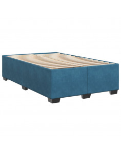 Giroletto a Molle con Materasso Blu 120x200 cm in Velluto