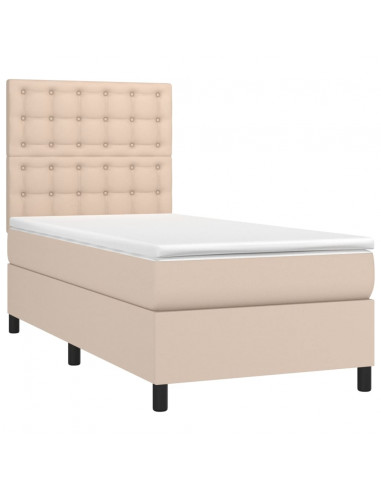 Giroletto a Molle con Materasso Cappuccino 90x190 cm Similpelle