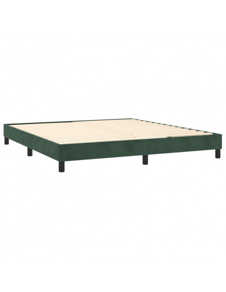 Giroletto a Molle con Materasso Verde Scuro 180x200 cm Velluto